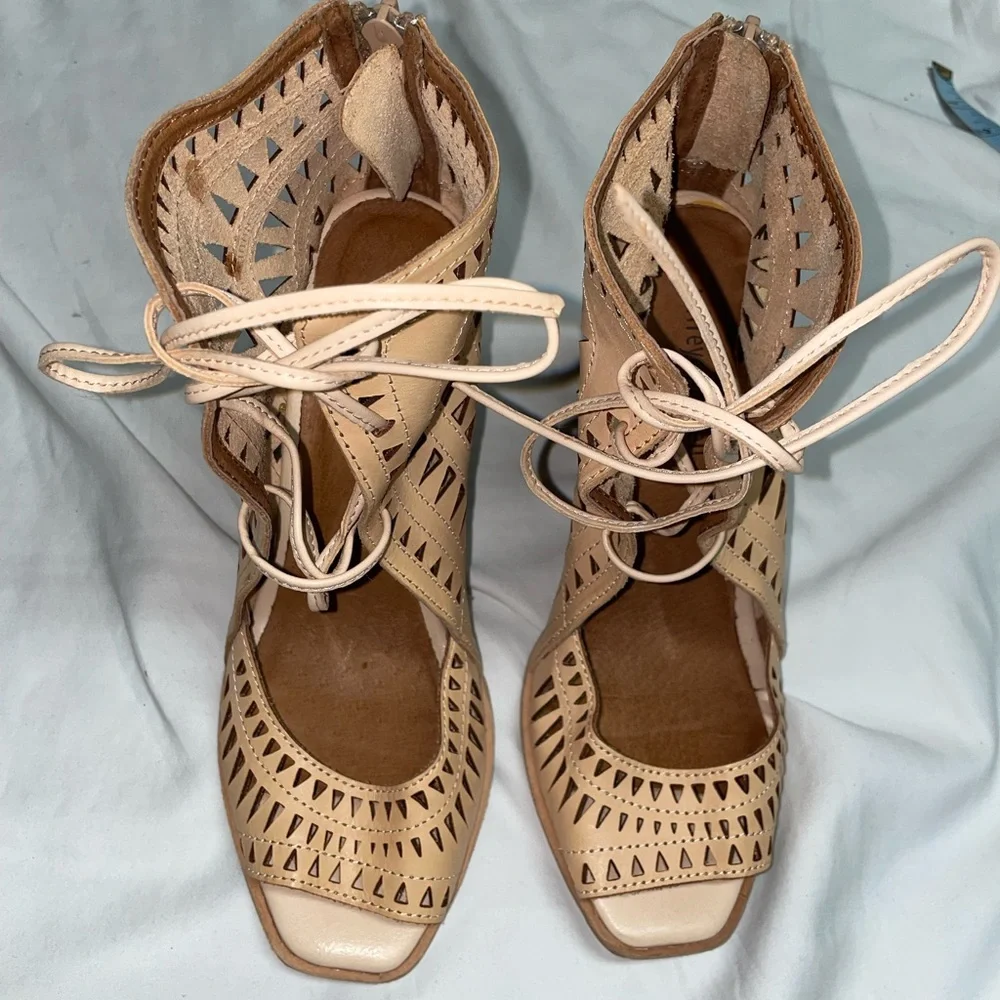 Jeffrey‎ Campbell Lace-Up Rodillo Wedges Women’s Size 8 Coastal Cowgirl Western